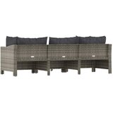  Vrtni set za sjedenje s jastucima, 4 dijela, sivi poliratan | shoptok.hr