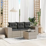 vidaXL 4-dijelni set vrtnih sofa s jastucima svijetlosivi poliratan Cijene