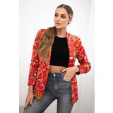 Turecki Cotton jacket with a colorful print red Cene