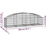  Gabionska košara s lukom 200x50x40/60 cm pocinčano željezo | shoptok.hr