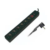 podaljšek s prenapetostno zaščito 2kV z razdelilcem in 6 vtičnicami 3x1,5mm 3m