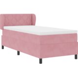 vidaXL Box Spring krevet s madracem u ružičastoj boji 90x190 cm od baršuna | shoptok.hr