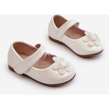 EVENTO Children's ballet flats with velcro fastening and decoration White Serinde | Shoptok.si