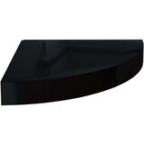  Plutajuće kutne police 2 kom sjajne crne 25 x 25 x 3 8 cm MDF | shoptok.hr