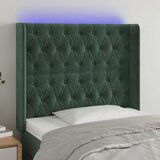 the living store led posteljno vzglavje temno zeleno 93x16x118/128 cm žamet - led vzglavje, (21452180) Cene