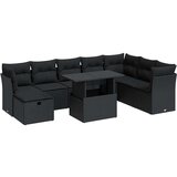 vidaXL 9-dijelni set vrtnih sofa s jastucima crni od poliratana | shoptok.hr
