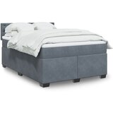 vidaXL Box spring postelja z vzmetnico temno siva 160x200 cm žamet Cene