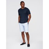 Ombre Men's classic knitted shirt with ribbed cuffs - navy blue | shoptok.hr