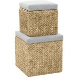  2-dijelni set taburea od morske trave sivi | shoptok.hr