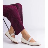 Gemre White ballet flats with elastic and decorative bow Newton | shoptok.hr