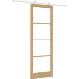 vidaXL Drsna vrata s kompletom drsne opreme 'ORKDAL'Trden les in steklo, Notranja vrata s steklom 'ORKDAL'83x232x4 cm Trden bor | Shoptok.si