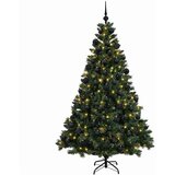  Umjetno božićno drvce s kuglicama 240 cm 300 LED lampica - Zelena 240 cm s LED-ima i crnim lopticama | shoptok.hr