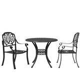  3-dijelni bistro set crni od lijevanog aluminija | shoptok.hr