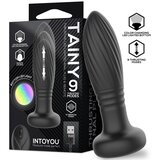 INTOYOU Tiany Thrusting Led Lighted Anal Plug with Remote Control Black Cene