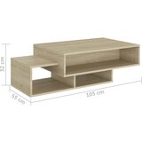  Stolić za kavu boja hrasta 105 x 55 x 32 cm konstruirano drvo | shoptok.hr