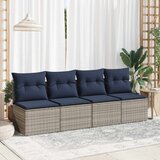  2-dijelni set vrtnih sofa poliratan i bagrem s jastucima sivi | Eponuda.ba