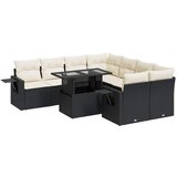 Maison Chic Seti vrtnega pohištva - Vrtna garnitura - Vrtni pohištvo set 9-delna z blazinami črn poli ratan, (21804242) | Shoptok.si