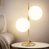 Nettlife lampe de table lampe de chevet moderne industrielle dorée 2 ampoules avec interrupteur design métal en verre blanc E27, (22141549) | Shoptok.si