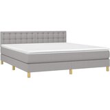  box spring s madracem LED svjetlosivi 160x200 cm tkanina | shoptok.hr