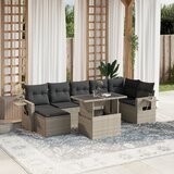 vidaXL 8-dijelni set vrtnih sofa od poliratana s jastucima svjetlosivi | shoptok.hr