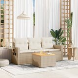 Maison Chic Seti vrtnega pohištva - Vrtna garnitura - Vrtni pohištvo set 4-delna z blazinami bež poli ratan, (21818950) | Shoptok.si