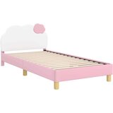  Otroški posteljni okvir z vznožjem Roza 90 x 190 cm PU, (5000104674) | Shoptok.si
