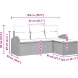 vidaXL 4-delni vrtni kavč set z blazinami Bež poli ratan | Shoptok.si