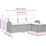vidaXL 4 dijelni vrtni kauč set s jastučićima bež poli ratan | shoptok.hr