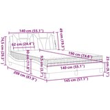  Postelja z vzmetnico črna 140x190 cm umetno usnje | Shoptok.si