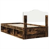  Okvir za krevet s uzglavljem Dimljeni hrast 90 x 200 cm | shoptok.hr