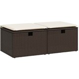 vidaXL Vrtna sedežna garnitura z blazinami 2-delna rjav ratan/akacija, (21782988) | Shoptok.si
