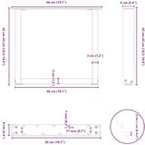  Noge za stolić U-oblika 2 kom bijele 50x(42-43) cm čelik | shoptok.hr