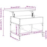  Stolić za kavu smeđa boja hrasta 70x50x50 cm od drva i metala | shoptok.hr