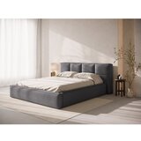 Micadoni Tamno sivi tapecirani bračni krevet s prostorom za odlaganje s podnicom 140x200 cm Simon – | shoptok.hr