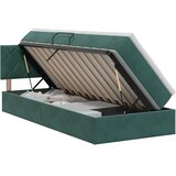 vidaXL Krevet s od storage s uzglavljem Tamnozelena 90 x 200 cm Baršun - Tamnozelena 90 x 200 cm Dizajn s rombovima | shoptok.hr