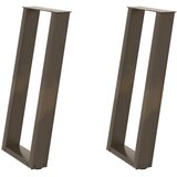  Noge za konzolni stol u obliku slova U, 2 kom, prirodni čelik, 28 x (72-73) cm, čelik | shoptok.hr