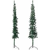  Tanka umjetna polovica božićnog drvca sa stalkom zelena 210 cm | shoptok.hr