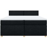 vidaXL Krevet s oprugama i madracem crni 200x200 cm od tkanine | shoptok.hr