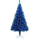  Umjetno osvijetljeno božićno drvce sa stalkom plavo 180 cm PVC