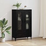 vidaXL Highboard Crni hrast 70 x 31 x 115 cm Obrađeno drvo i čelik | shoptok.hr