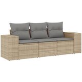  The Living Store Vrtna sedežna garnitura 3-delna z blazinami bež poli ratan - Vrtna Sedežna Garniture, (21460217) | Shoptok.si