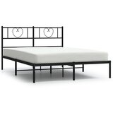 Maison Chic Kovinski Posteljni okvir - Dvoposteljna postelja - Zakonska postelja z vzglavjem črn 120x190 cm, (21693026) | Shoptok.si