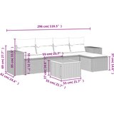  6-dijelni set vrtnih sofa s jastucima crni od poliratana | shoptok.hr