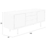 White Label Bež komoda 140x55x40 cm Kos – | Shoptok.si