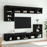 vidaXL TV omarice z LED lučmi 2 kosa črna 80x30x30 cm | Shoptok.si
