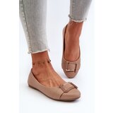Boto Ballerinas With Strap And Ornament Eco Leather Dark Beige Cadwenla | Shoptok.si