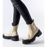 Big Star Beige and black eco-suede ankle boots | Shoptok.si
