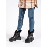 SEASTAR Women's black snow boots with black fur on a platform | shoptok.hr