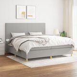 The Living Store Box spring postelja z vzmetnico svetlo siva 200x200 cm blago - Box Spring Postelja, (21520657) Cene