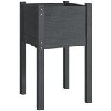 Maison Chic Vrtno cvetlično korito - Cvetlični Lonec sivo 40x40x70 cm trdna borovina, (21790310) | Shoptok.si